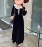 香影赫本風(fēng)絲絨連衣裙女2025冬季新款氣質(zhì)娃娃領(lǐng)法式黑色優(yōu)雅長(cháng)裙 黑色 XL 曬單實(shí)拍圖