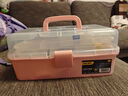 得力（deli）工具箱手提美術(shù)收納箱三層透明塑料盒便攜水粉油畫(huà)繪畫(huà)箱畫(huà)筆箱  13寸【簡(jiǎn)約粉】 DL432013B 曬單實(shí)拍圖