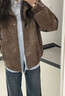 燦圖美拉德夾克皮衣外套女春秋季新款美式潮流cleanfit寬松休閑上衣服 棕色 L 曬單實(shí)拍圖