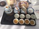 HnSeFe高檔青花汝窯功夫茶具套裝輕奢家用一套高端茶壺茶杯禮盒2025新款 觀(guān)云茶盤(pán)+米黃繁花石瓢壺13頭 曬單實(shí)拍圖