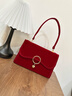 CADUNI KAISER包包女包紅色新娘婚包輕奢手提單肩斜挎生日禮物高級感送女友老婆 【酒紅色】實(shí)用走心 品牌小眾百搭時(shí)尚高端氣質(zhì) 曬單實(shí)拍圖