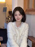 蕓蕁外套女2025新款法式小香風(fēng)短款外套女秋冬新款韓版寬松感名媛氣質(zhì) 珍珠白款【全身夾棉】 加絨 S 80-100 曬單實(shí)拍圖
