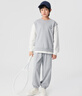 巴拉巴拉童裝男童長(cháng)袖套裝兒童運動(dòng)服2025新款春裝假兩件都市時(shí)尚 灰白色調00321 170 曬單實(shí)拍圖