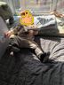 babylove寶寶內(nèi)衣套裝春秋季莫代爾棉嬰兒衣服嬰幼兒家居服睡衣高腰兩件套 白杏米 90 曬單實(shí)拍圖