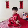 G.DUCKKIDS小黃鴨嬰兒連體衣春秋中國風(fēng)新生兒衣服滿(mǎn)月百天男女寶寶周歲禮服 紅色連體衣 66cm 66碼0-3月建議寶寶4-6公斤 曬單實(shí)拍圖