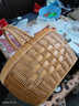 新款純手工仿藤編織水果籃購物籃提籃雞蛋手提菜籃子收納采摘野餐 特大號純手編 35*28*20cm 曬單實(shí)拍圖