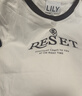 LILY2025夏新款簡(jiǎn)約撞色字母印花圓領(lǐng)正肩休閑百搭白色短袖T恤女 601白色 S 曬單實(shí)拍圖