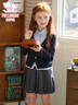 富羅迷女童套裝學(xué)院風(fēng)假兩件針織開(kāi)衫百褶裙兩件套百褶裙 藏青/灰 150  曬單實(shí)拍圖