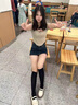 橙絨小腿襪子女春秋款無骨長筒棉襪防滑微壓瘦腿日系jk襪夏季白色長襪 白色+深灰 均碼 【35-40碼/無骨縫頭/穿出漫畫腿】 曬單實拍圖