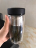 水莫停德國Smotic雙層玻璃杯男士女茶水分離透明泡茶水杯子便攜定制 商務(wù)黑 曬單實(shí)拍圖