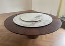 巖板旋轉伸縮餐桌可變大小多功能圓形餐桌胡桃木復古家用吃飯桌 胡桃木1.35變1.9米【三層】 單桌 曬單實(shí)拍圖
