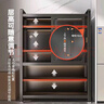 卡詩(shī)曼廚房餐邊柜置物架櫥柜一體靠墻柜子碗柜微波爐鋁合金不銹收納邊柜 白五層-長(cháng)80*寬42*高151cm 曬單實(shí)拍圖