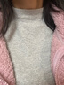 無(wú)印良品（MUJI）女式 起毛羅紋編織半高領(lǐng)長(cháng)袖T恤 上衣打底衫女款內搭春秋女裝 淺灰色 5A M （160/84A） 曬單實(shí)拍圖