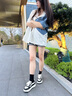 星期六（St&Sat）品牌黑白熊貓板鞋女2025秋季新款小白鞋真皮厚底鞋子運動(dòng)休閑女鞋 黑色 36 曬單實(shí)拍圖