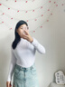莫代爾高領(lǐng)內(nèi)搭打底衫女秋冬新款大碼洋氣修身顯瘦內(nèi)穿長袖上衣服 D56-白色 XL 建議115-130 曬單實(shí)拍圖