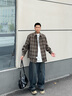 森馬（Semir）牛仔褲男秋純棉闊腿彎刀褲25做舊復古長(cháng)褲寬松弧形褲10A525124101 曬單實(shí)拍圖