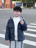 雅鹿2025新款兒童羽絨服短款男童女童中小童寶寶幼童加厚洋氣冬裝外套 藏青色 150 曬單實(shí)拍圖