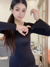 貓人秋衣秋褲套裝2025新款美膚肌底衣無(wú)痕隱形玻尿酸打底女保暖內衣 【上衣+褲子】雅致黑 M (身高155-165/80-110斤） 曬單實(shí)拍圖