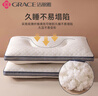 潔麗雅（Grace）枕芯枕頭 頸椎枕分區(qū)針織按摩枕水立方中枕45*70cm 白色 單只裝 曬單實(shí)拍圖
