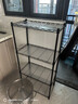納典（NADIAN）置物架廚房落地多層貨架家用陽(yáng)臺多功能鍋具不銹鋼色收納儲物架子 【四層黑色】 長(cháng)55x寬30x高109cm 曬單實(shí)拍圖