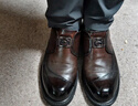 VOLO犀?！娟惸榴Y同款】大頭鞋男士商務(wù)正裝鞋新款休閑增高西裝鞋 黑色 （系帶）鄭凱同款 四季款 43 曬單實(shí)拍圖