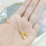 中國黃金（CHINA GOLD）花環(huán)黃金項鏈女士足金蝴蝶櫻花吊墜七夕教師節禮物送女朋友老婆 櫻花蝴蝶吊墜【贈S925鏈】約1.9g 曬單實(shí)拍圖