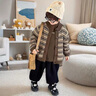 G.duck小黃鴨童裝男童套裝秋冬1-3歲帥氣小男孩衣服兒童裝加厚兩件套潮 咖色毛衣 90 cm 曬單實(shí)拍圖