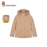 暇步士（Hush Puppies）童裝兒童三防外套秋冬男女童加絨戶(hù)外服厚風(fēng)衣 暖卡其   160    曬單實(shí)拍圖