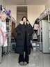 乖甜星大毛領(lǐng)棉服女2025冬季新款加厚外套棉服棉襖外套中長款寬松棉衣女 黑色 M 建議100-120斤穿 曬單實拍圖