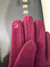 恒源祥羊毛手套女秋冬薄款時(shí)尚韓版防寒保暖騎行戶(hù)外羊絨觸屏春冬季手套 酒紅色 均碼 曬單實(shí)拍圖