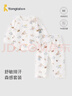 童泰（TONGTAI）寶寶秋衣套裝夏季純棉嬰兒內衣兒童睡衣秋褲家居服提花藍色90cm 曬單實(shí)拍圖