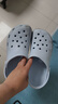 名創(chuàng)優(yōu)品（MINISO）洞洞鞋男女夏季外穿沙灘涼鞋防滑厚底踩屎感包頭涼拖鞋 藍(lán) 40-41 曬單實拍圖