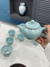 講茗堂天青汝窯茶具套裝送禮品物長輩領(lǐng)導(dǎo)客戶男士生日升職退休喬遷 CL中國汝瓷禮盒汝窯茶壺藍(lán) 曬單實(shí)拍圖