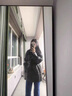 芳嬪皮衣外套女中長(cháng)款帶腰帶新款高腰韓版帥氣機車(chē)寬松收腰pu皮 黑色 S 曬單實(shí)拍圖