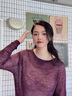 GZQJ【織月沉紗】綿羊毛休閑百搭圓領(lǐng)針織衫女2025秋季新款女裝 93008 紫色 S 36  建議80-120斤 曬單實(shí)拍圖