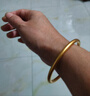 君始金店同款古法傳承素圈手鐲金包銀手鐲足金包銀磨砂鐲子520送女友 30g 古法手鐲 58圈口 1.5g金 曬單實(shí)拍圖