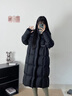 高梵黑金鵝絨服女王5.0六格長款2025新款女士泡芙羽絨服高端加厚外套 黑色 XS 曬單實拍圖
