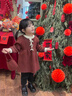 班喜迪女童連衣裙秋裝2025新款女寶寶公主裙周歲禮服兒童毛衣裙子春秋季 紅色 100 曬單實(shí)拍圖
