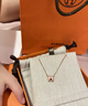 愛(ài)馬仕（HERMES）Mini Pop H項鏈 玫瑰金鏈條橢圓立體琺瑯項鏈送女友節日送禮 粉色玫瑰金H147992FO85 鏈長(cháng)40cm吊墜0.7*0.9cm 曬單實(shí)拍圖