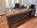 辦公桌老板桌總裁桌子現代簡(jiǎn)約辦公家具板式大班臺辦公室桌椅組合 烏金木+鐵灰色（高檔高質(zhì)量） 1.8米老板桌（含側柜） 曬單實(shí)拍圖