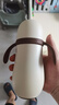 世喜保溫杯嬰幼兒小月齡寶寶便攜恒溫飲水學(xué)飲杯316L不銹鋼吸管水杯 保溫杯+ （摩卡棕）杯套-3.0 曬單實(shí)拍圖