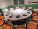 巴比松酒店餐桌大圓桌電動(dòng)巖板轉盤(pán)20人會(huì )所飯店包廂桌椅組合商用火鍋桌 2.0米電動(dòng)轉盤(pán)單桌+12主圖餐椅 曬單實(shí)拍圖
