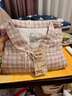 無(wú)印良品（MUJI）[自營(yíng)限定款]女士無(wú)側縫 雙層紗織睡衣  軟棉棉內衣 淺粉色格紋 M 曬單實(shí)拍圖