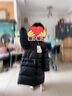 保姆鵝  兒童羽絨服寶寶中長(zhǎng)款護(hù)臉加厚鴨絨外套防風(fēng)保暖童裝冬裝 炭黑 100 曬單實(shí)拍圖