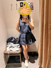 UR2025夏季新款女復(fù)古休閑花邊松緊腰短款牛仔半裙UYU850086 藍色 (偏寬松) S (XS-S) 曬單實拍圖