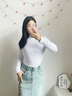 莫代爾高領(lǐng)內(nèi)搭打底衫女秋冬新款大碼洋氣修身顯瘦內(nèi)穿長袖上衣服 D56-白色 XL 建議115-130 曬單實(shí)拍圖