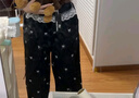 巧丂闊腿褲女2025春夏季新款寬松顯瘦高腰垂感小個子休閑拖地甜酷 蕾絲邊拼接休閑褲【黑色】 L（建議100-120斤） 曬單實拍圖