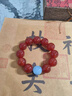 施華索尼亞天然紅瑪瑙手串男士海藍寶蜜蠟文玩復古轉運珠盤(pán)玩手鏈生日禮物 紅瑪瑙+海藍寶 珠子12mm 曬單實(shí)拍圖