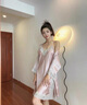 FENTENGG輕奢品牌睡袍女520禮物真絲夏季真絲睡衣女性感桑蠶絲吊帶睡 可可粉 L 165 【使用沐浴露手洗】 曬單實(shí)拍圖