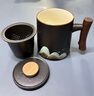 泥也茶杯馬克杯粗陶茶水分離杯辦公室帶蓋過(guò)濾泡綠茶杯個(gè)人用男士水杯 曬單實(shí)拍圖